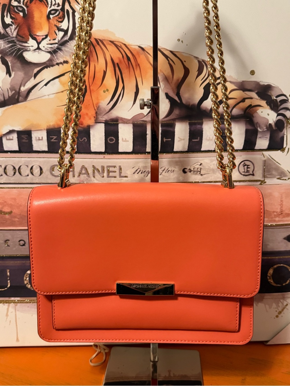 Michael Kors Jade Large Gusset Shoulder Bag EUC